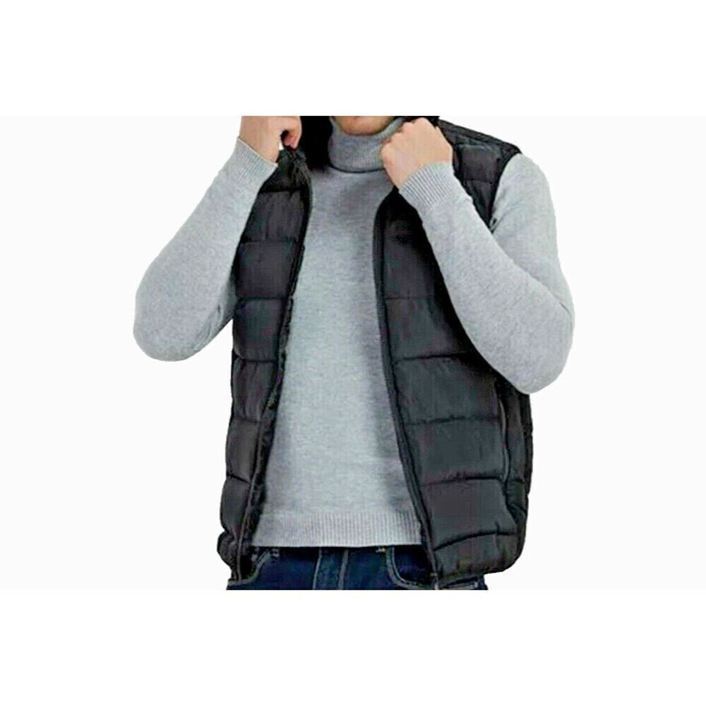 Calvin Klein full zip hooden outdoor black sleeveless womens puffer vest Size S